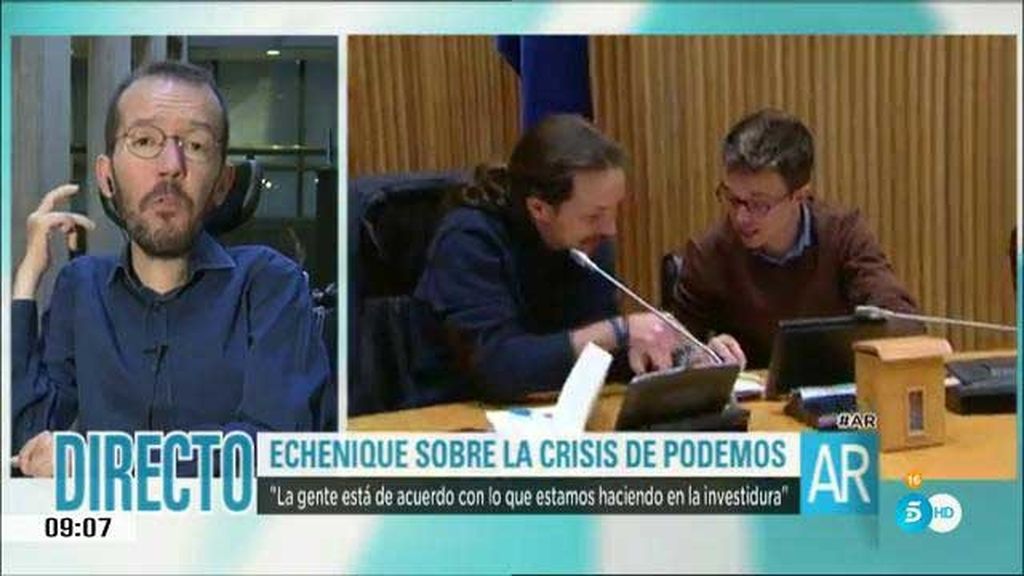 Echenique: "Recuerdo pocos momentos de tanto consenso en Podemos"