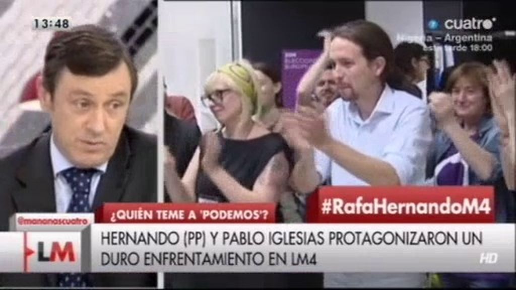 Hernando, sobre Pablo Iglesias: "No es friki, se ha aprovechado de las movilizaciones"