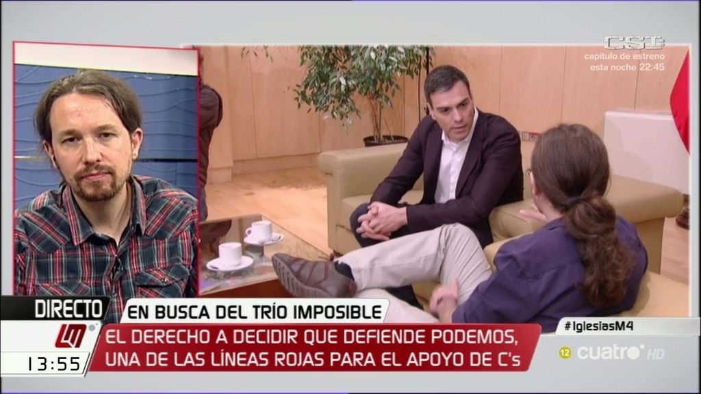 Pablo Iglesias: "Es preferible explorar la opción con nacionalistas a Rajoy"