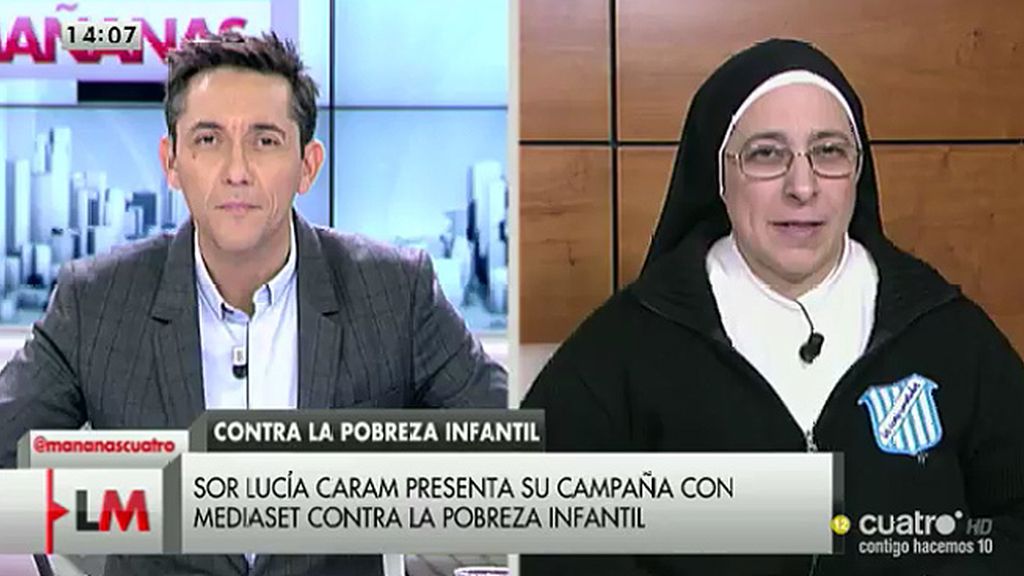 Sor Lucía Caram: “La pobreza infantil no puede ganarnos el partido”