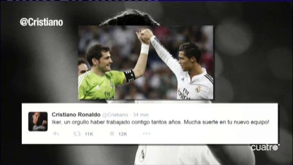 Cristiano Ronaldo, en Twitter a Casillas: “Un orgullo haber trabajado contigo tantos años”