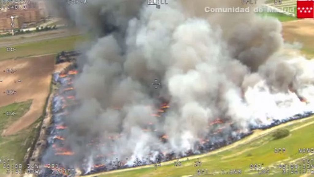 Las espectaculares imágenes aéreas del incendio en Seseña