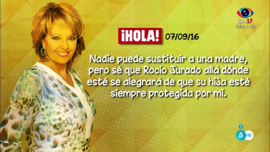 Mª Teresa, en '¡Hola!': "Rocío es como una niña pero con la fuerza de una gran mujer"