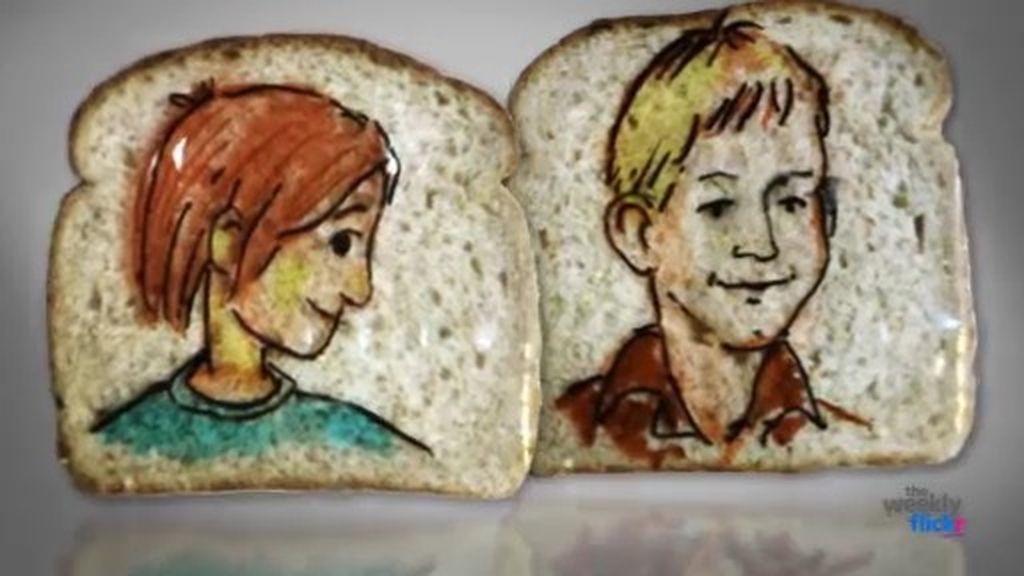 Un diseñador crea increíbles dibujos en los envoltorios de los sándwiches para sus hijos