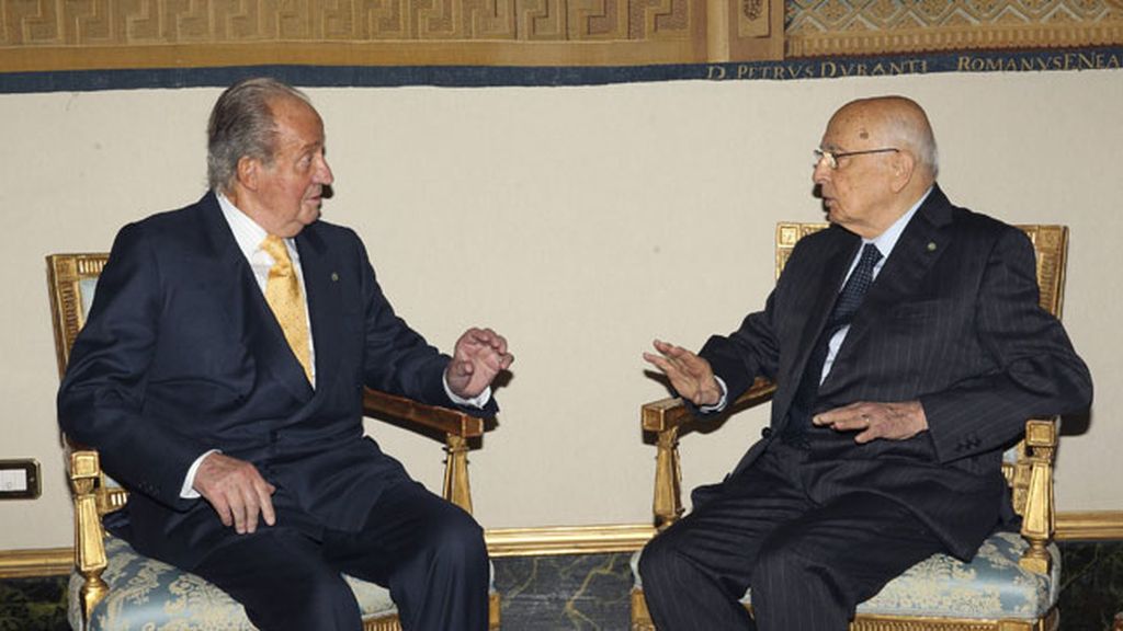 Napolitano recibe a Don Juan Carlos en Roma