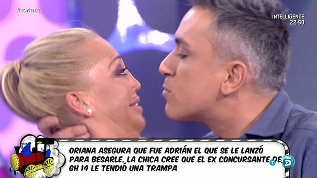 Kiko H. y Belén Esteban recrean el beso entre Oriana y Adrián, de 'GH 14'