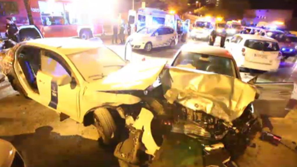 13 heridos en un aparatoso accidente en la localidad mallorquina de Magaluf