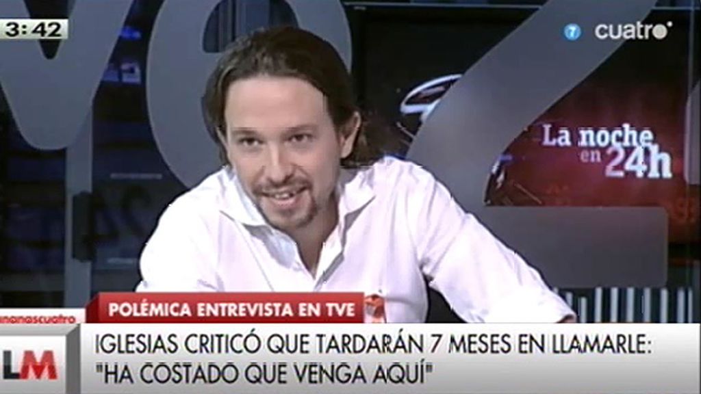 El director del Canal 24 horas dijo a Iglesias que estaría "de enhorabuena" por la salida de presos de ETA