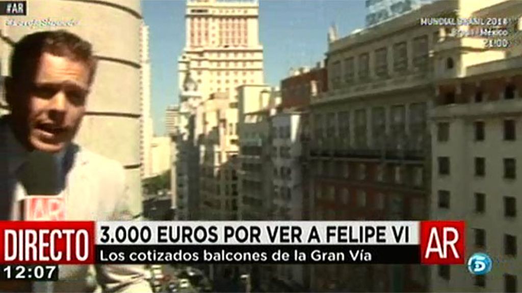 3.000 euros por ver a Felipe VI desde un balcón de la Gran Vía