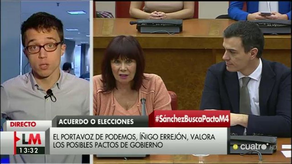 Errejón: “Hay condiciones para que haya un acuerdo de gobierno de cambio proporcional a lo que los españoles votaron”