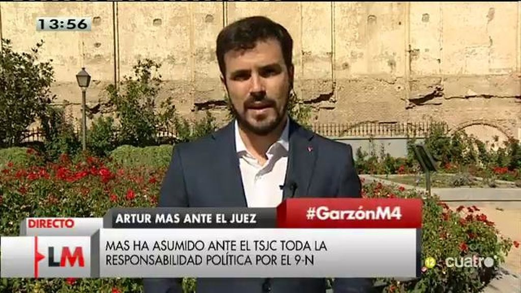 A. Garzón, sobre Cataluña: “Cuando tienes un problema política la peor de las soluciones es judicializarlo”