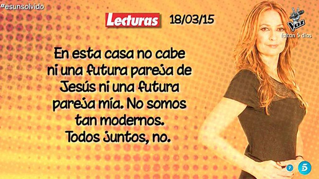 Olvido: "Puedo estar en una etapa loca y que volvamos a ser el matrimonio de antes"