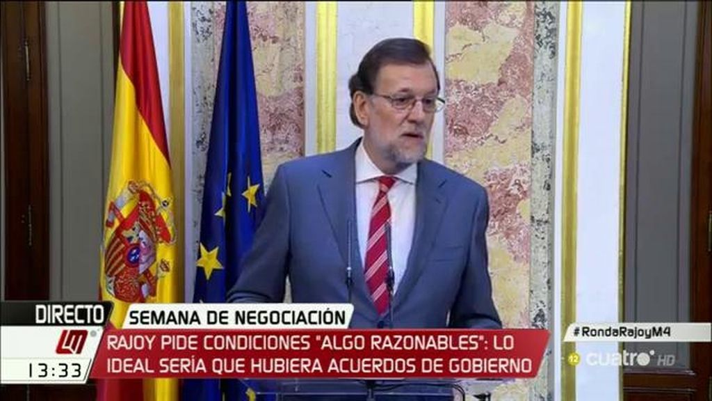 Rajoy: “Lo ideal sería que hubiera acuerdos de gobierno y he hecho entrega al secretario general del PSOE de un programa”