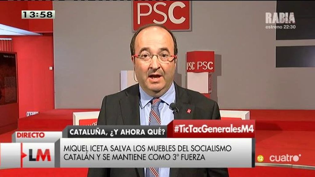 Miquel Iceta, líder del PSC: "Lo que ha salido claramente perdedor es el inmovilismo"