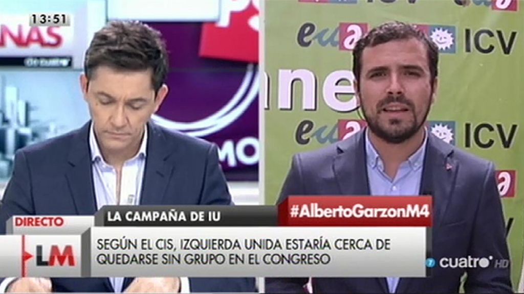 Alberto Garzón descarta pactar con el PP o con Ciudadanos