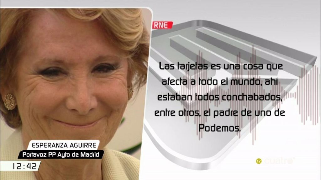 Esperanza Aguirre: “La filtración de en qué gastaron el dinero los de las tarjetas tuvo mucho que ver con la subida de Podemos”