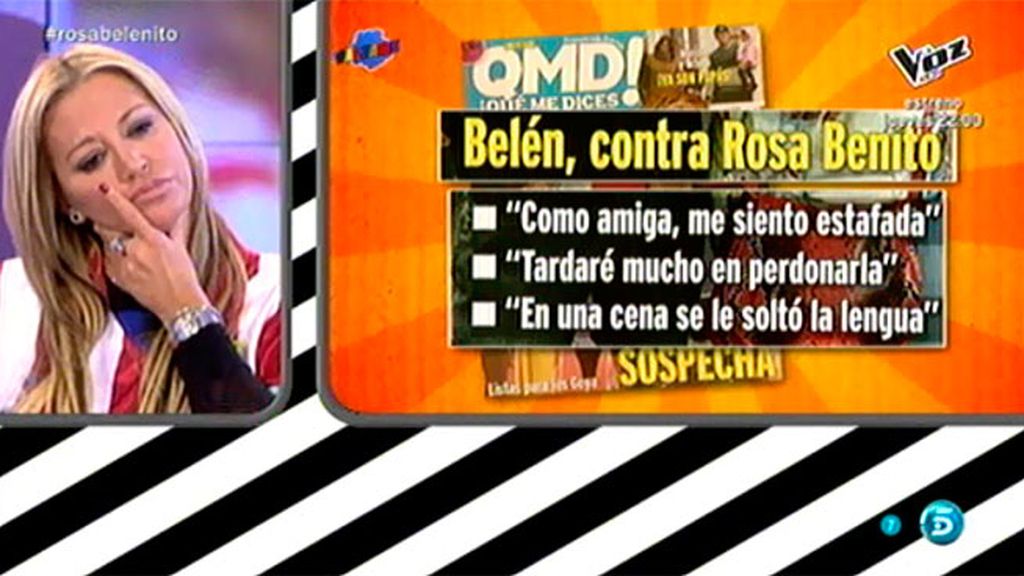 Belén Esteban, en 'QMD': "Siento una gran pena porque Rosa me ha roto el corazón"