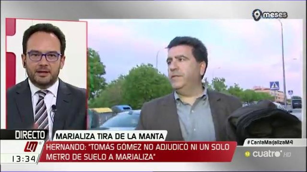 Antonio Hernando: “No hay ninguna acusación respecto a Tomás Gómez, está la palabra del tal Marjaliza”
