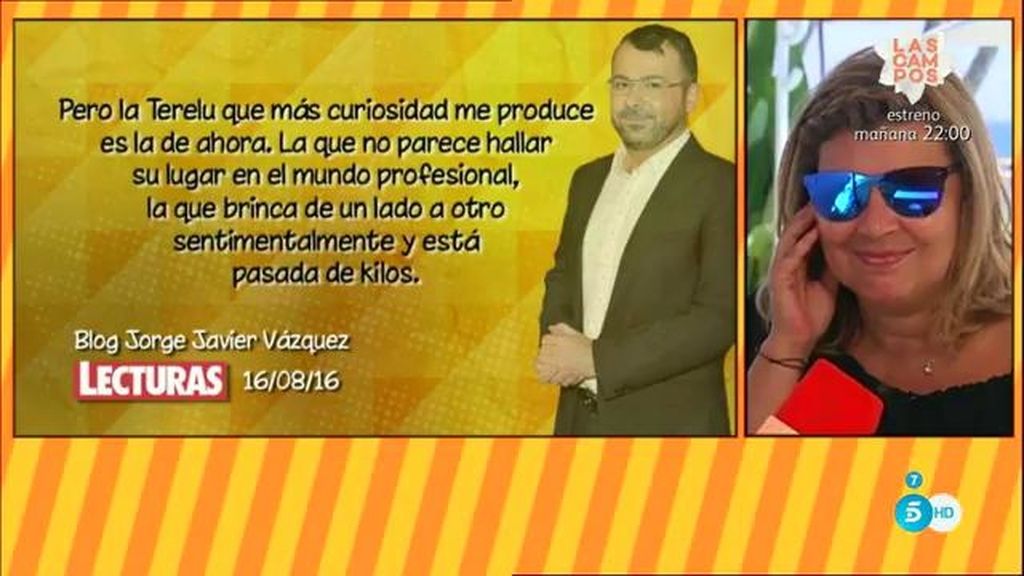 Terelu Campos, a Jorge Javier Vázquez: “Te has quedado a gusto, hijo”