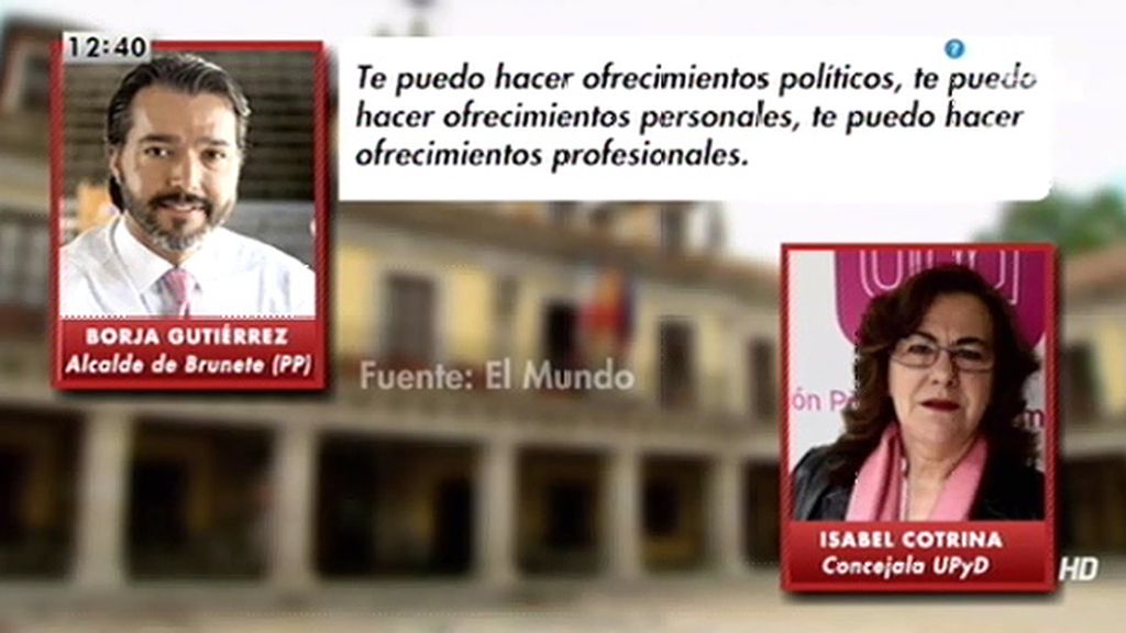 El alcalde de Brunete, a una concejala de UPyD: “Puedo hacerte ofrecimientos políticos”