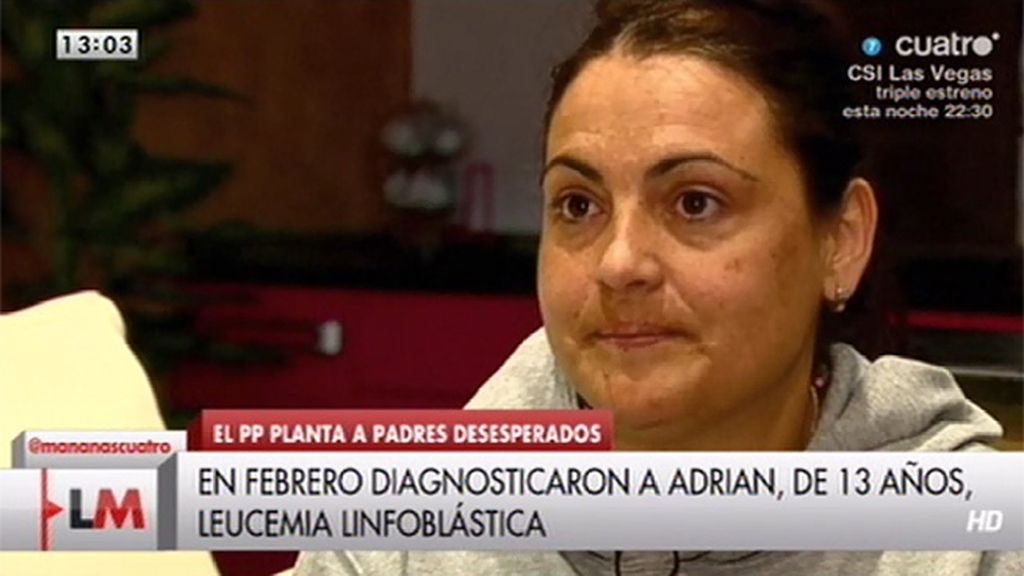 La madre de Adrián, enfermo de leucemia, denuncia los recortes en oncología