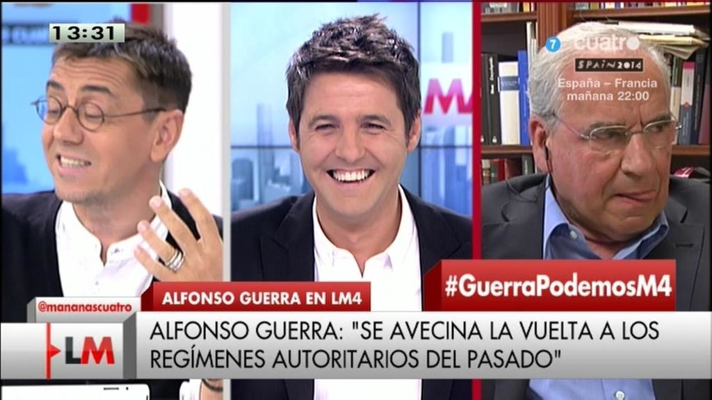 El debate entre Juan Carlos Monedero y Alfonso Guerra, íntegro