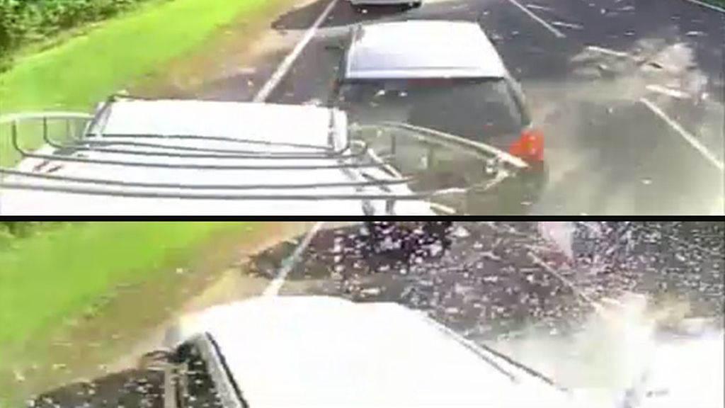 Impactante colisión múltiple en Inglaterra vista desde el camión que la provoca