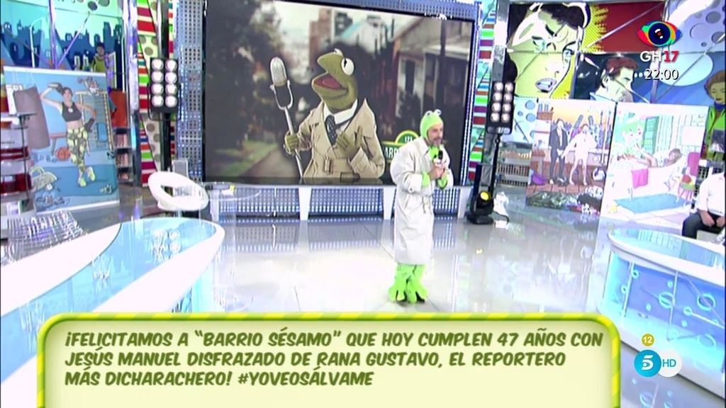 Jesús Manuel se convierte en ¡la rana Gustavo!