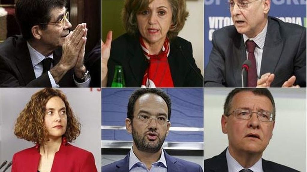 Los negociadores del PSOE: Hernando, Sevilla, Serrano, Batet, Carcedo y Ares