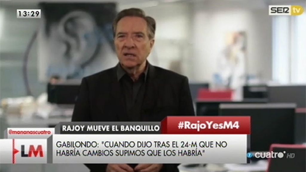 Gabilondo: “Rajoy es un hombre previsible, siempre hace lo contrario de lo que dice”