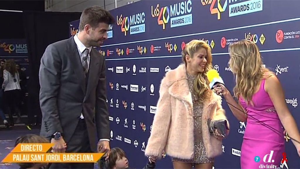 Shakira, Piqué, Milan y Sasha: familia al completo (y de gala) en #LOS40MusicAwards