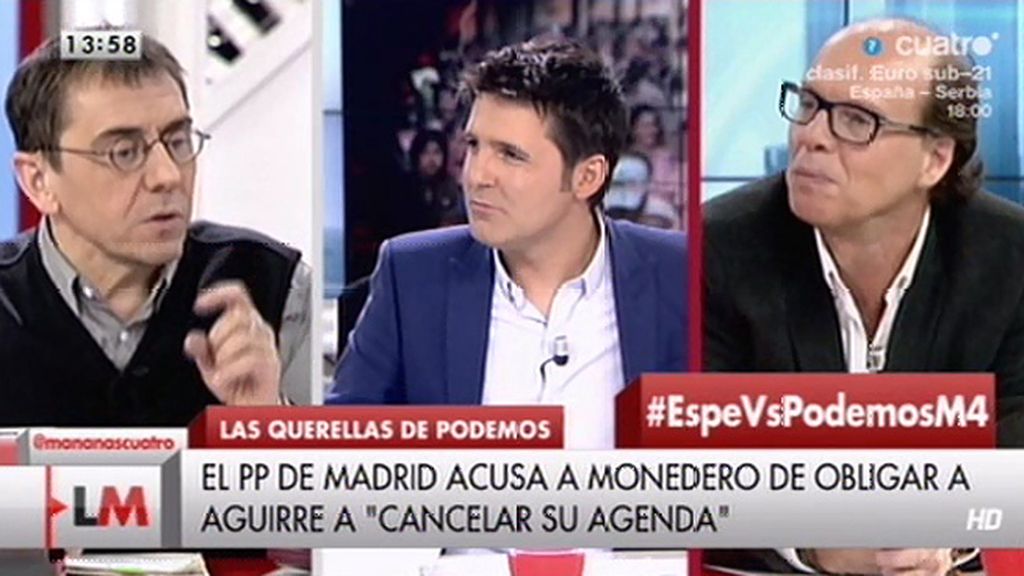 Monedero, de Aguirre: "Si hubieran querido ir a la conciliación, lo hubiéramos hecho"