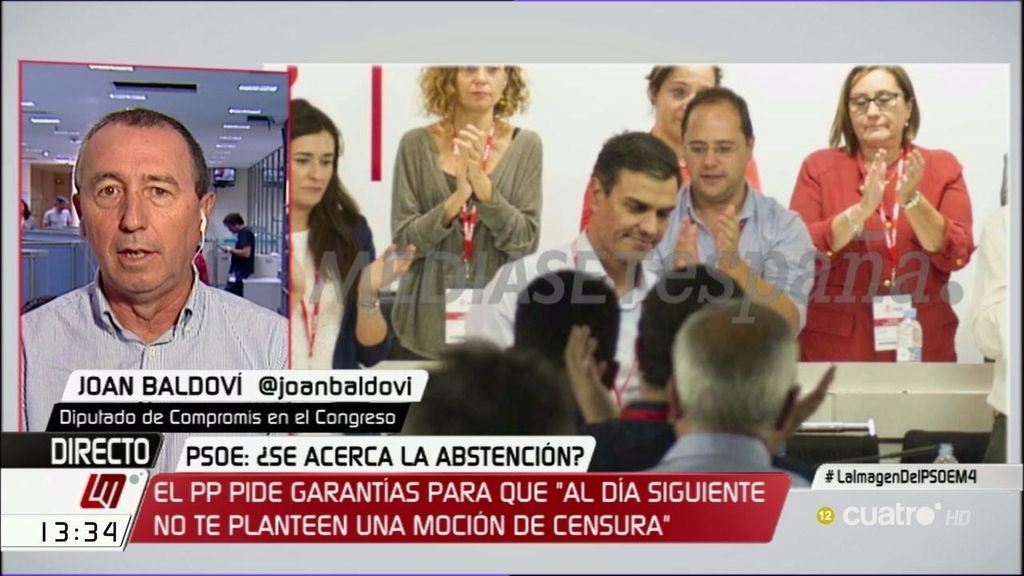 Baldoví: “El PSOE ha dado todos sus ases y, ahora, el PP puede hacer lo que quiera”