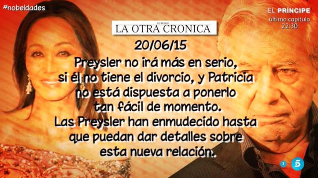 Preysler fue en febrero a ver una obra de Vargas Llosa y le saludó en su camerino, según 'ABC'