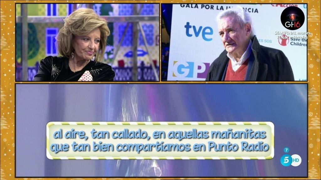 Luis del Olmo, Mercedes Milá, Massiel y Albano, felicitan la Navidad a Mª Teresa