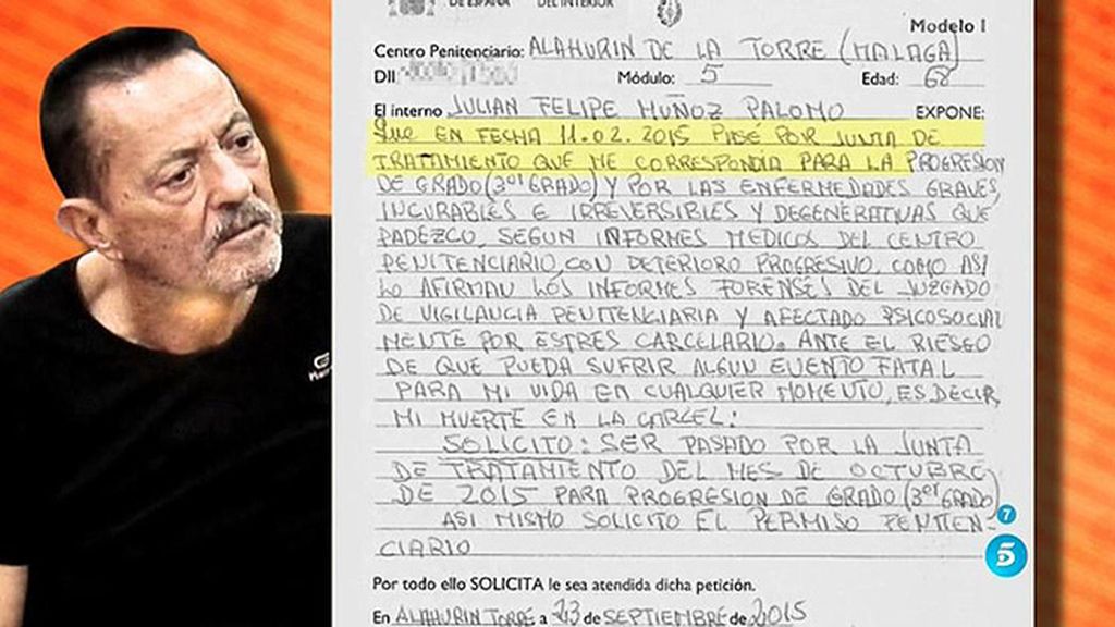Julián Muñoz pide en una carta que no le dejen morir dentro de la cárcel