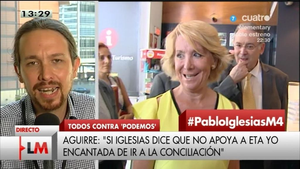 Pablo Iglesias responde a Isabel San Sebastián y Esperanza Aguirre