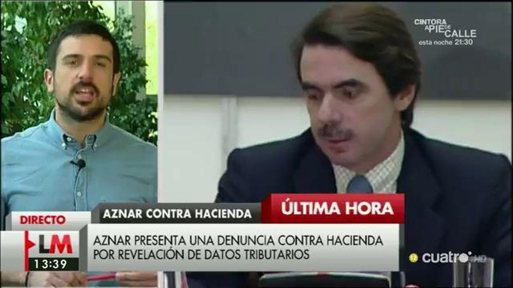 Mensaje de Ramón Espinar a Aznar: "Patriota no es usted, es quien tributa como es debido"