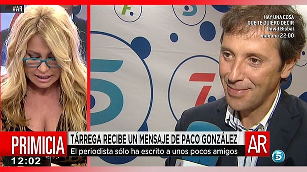 Paco González: "Lo único que me interesa ahora es que vuelvan a vivir sin miedo"