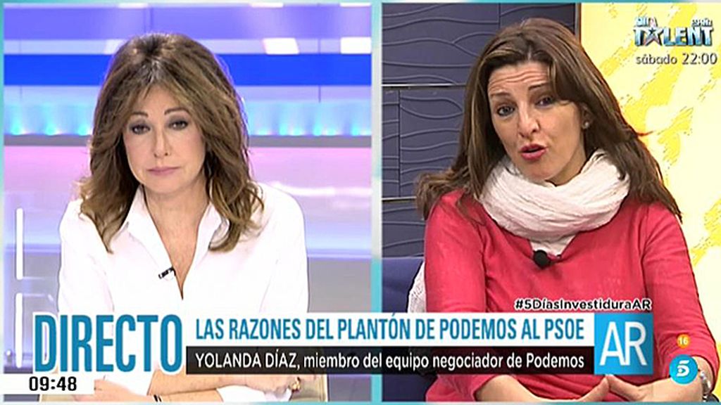 La entrevista íntegra a Yolanda Díaz, miembro del equipo negociador de Podemos