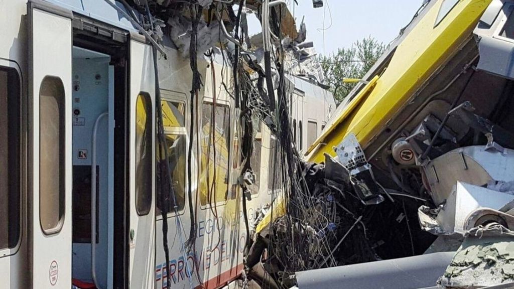 Un fallo humano detrás del choque frontal de dos trenes en Italia