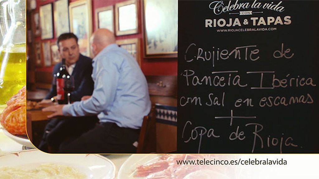 Crujiente de panceta ibérica con sal en escamas y vino de Rioja en 'Los Galayos'