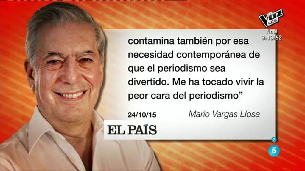 Mario Vargas Llosa: “Nunca he tenido la ilusión y el entusiasmo que tengo hoy en día"