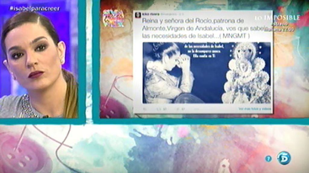 Kiko Rivera pide a la Virgen del Rocío que no desampare a su madre, en Twitter