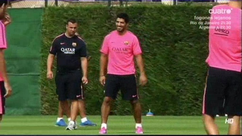 Así ha sido el entrenamiento de Luis Suárez