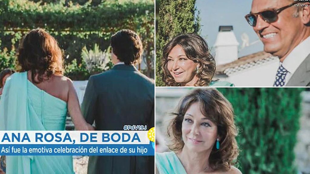 Ana Rosa, una madrina emocionada y feliz en la boda de su hijo Álvaro