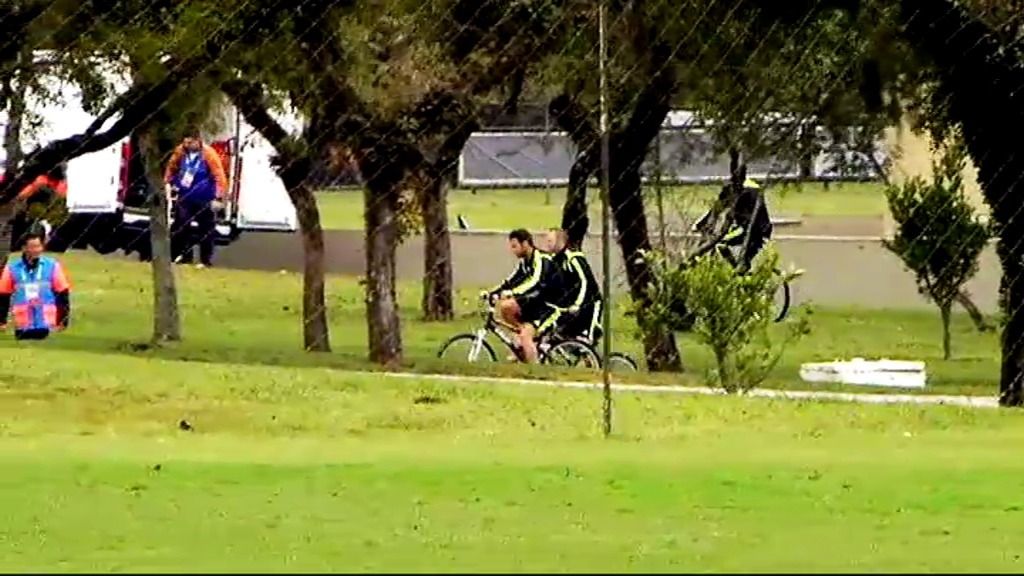 La Roja llegó a entrenar en bici