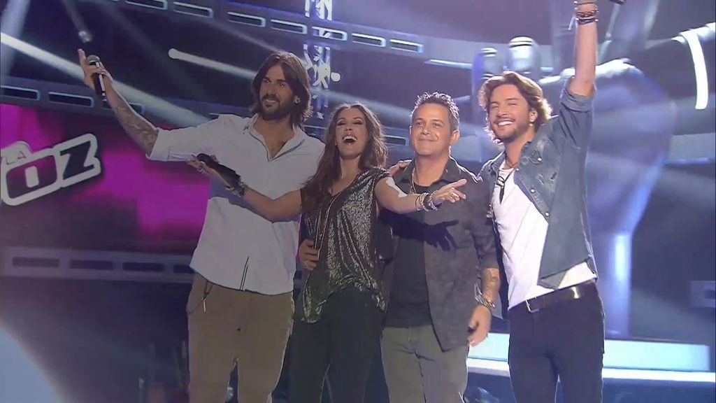 Melendi, Alejandro Sanz, Manuel Carrasco y Malú cantan en el plató de ‘La Voz’