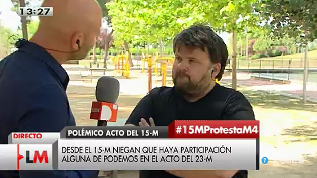 Kike Castellón: "El 15-M es y será un movimiento ciudadano, no hay ningún partido político detrás"