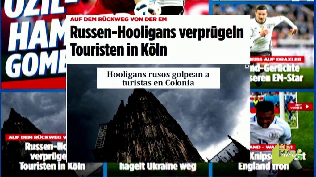 Dos turistas españoles en estado grave tras ser agredidos por hooligans rusos en Colonia